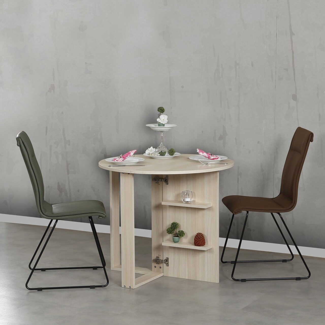 Masa pliabila, Hanah Home, Middle, 90x77x45 cm, Stejar - imagine 7